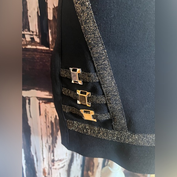 Marciano Black Dress with Gold Detailing - Picture 3 of 8